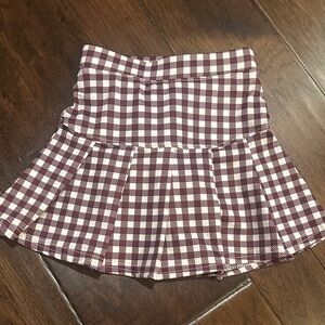 Plaid Kids Skort in Red and White